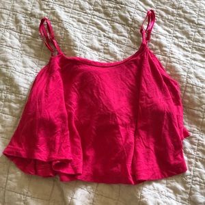 bright pink crop top